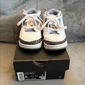 Jordan Kids White and Gray Sneakers